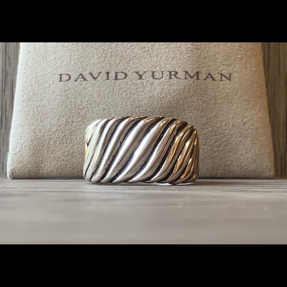 David Yurman Jewelry - David Yurman Silver/18K Gold Wide Cigar Band Ring